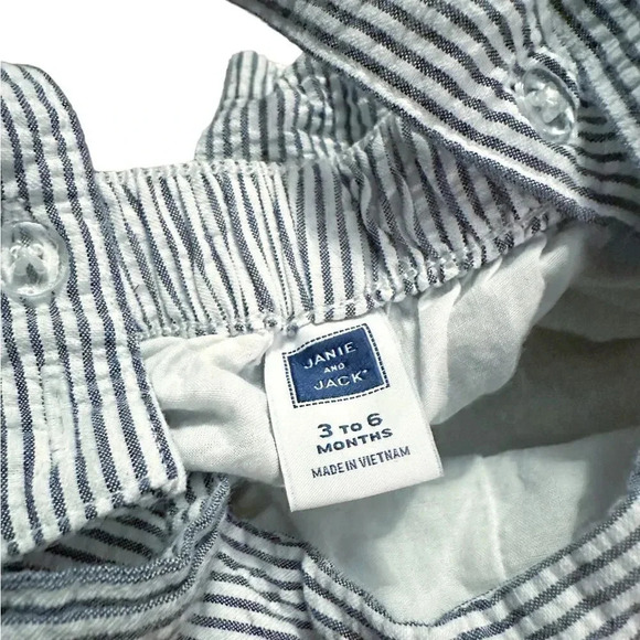 Janie & Jack | Seersucker Bloomer Overalls (3-6 mos) - Picture 3 of 3